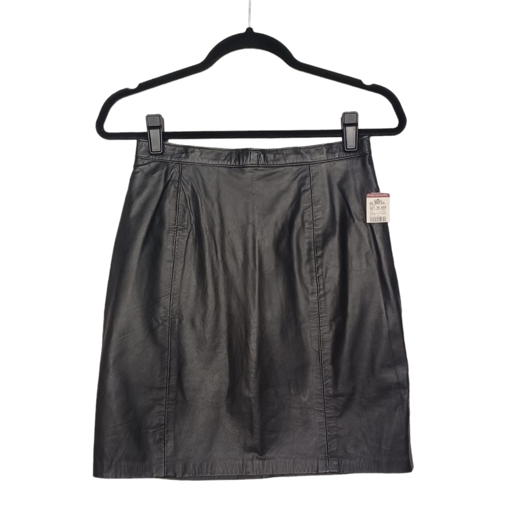 VTG OUTERWEAR BY PHOENIX Genuine Leather Black Mini Skirt 9/10 (Medium) NWT
